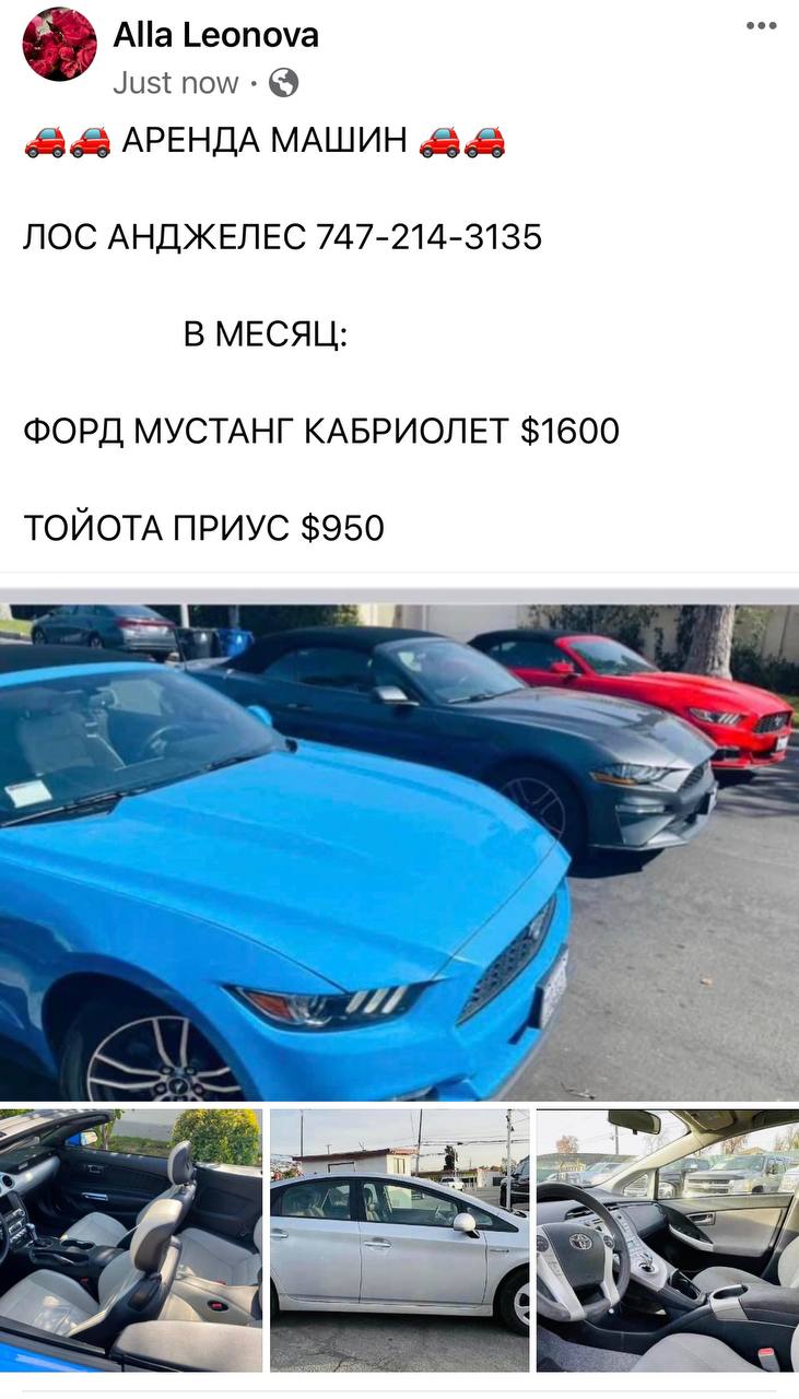 Предлагаю услуги в Лос-Анджелес,Чикаго Аренда авто